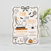 ハロウィン4歳の誕生日パーティーおばけだらけ 招待状 (スタンド正面)