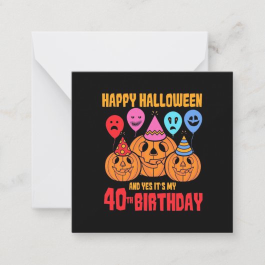 ハロウィン40歳の誕生日おめでとう ノートカード (正面)
