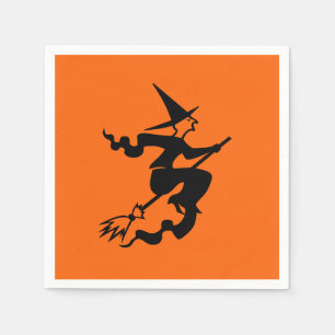 ハロウィン4Nellieの魔法使いのほうきの飛行 スタンダードカクテルナプキン