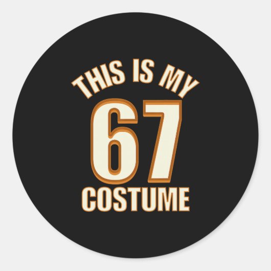 ハロウィン67コスチューム ルーズな脳萎縮ミーム ラウンドシール (正面)