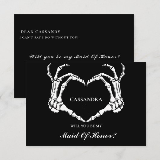 ハロウィン  あなたは私のブライズメイドになってくれますか プロポーズカード 招待状 (正面/裏面)