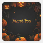ハロウィン「ありがとう」 スクエアシール (正面)