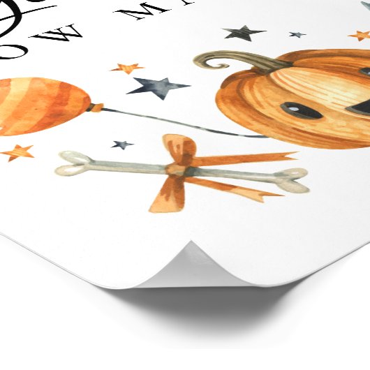 ハロウィン「いくつだと思う」赤ちゃんシャワーゲーム ポスター (角)