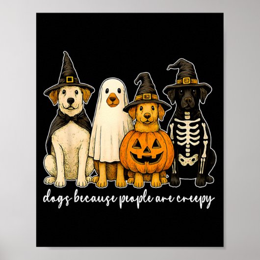 ハロウィン おかしい犬 クリーピーな人々が嫌いだから犬 ポスター (正面)