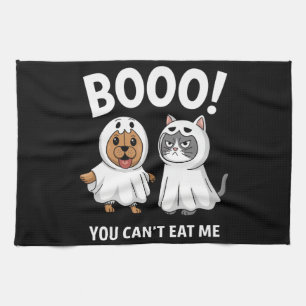 ハロウィン おかしい 犬 と 猫 ブー あなた は 私 を 食べる こと は できません キッチンタオル