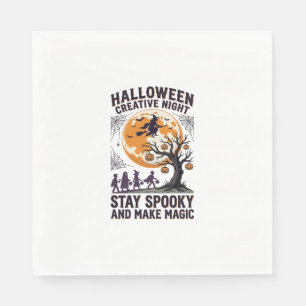 ハロウィン おしゃれ Tシャツ ヴィンテージ スプーキー 月 アート_1 スタンダードランチョンナプキン