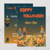 ハロウィン+おばけのかぼちゃパッチパーティー 招待状 (正面/裏面)