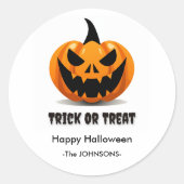 ハロウィン おばけのジャックオーランタン ラウンドシール (正面)