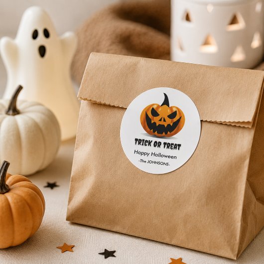 ハロウィン おばけのジャックオーランタン ラウンドシール
