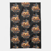 ハロウィン おばけのジャック・オ・ランタン柄 キッチンタオル (縦)