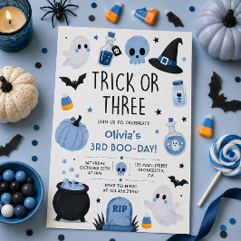 ハロウィン おばけのトリック・オア・トリート 3歳の誕生日パーティー 招待状