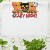 ハロウィン おばけの夜 ドクロ 魔女の帽子 かぼちゃ ゴースト キッチンタオル (折り畳み)