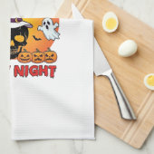 ハロウィン おばけの夜 ドクロ 魔女の帽子 かぼちゃ ゴースト キッチンタオル (四つ折り)