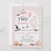 ハロウィン おばけの幽霊 2歳 誕生日 招待状 (正面)