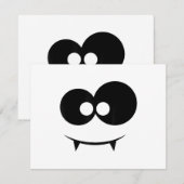 ハロウィン おばけの顔 招待状 (正面/裏面)