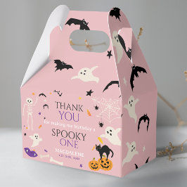 ハロウィン おばけの1歳 誕生日お祝い ありがとう ピンク フェイバーボックス