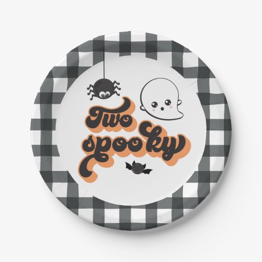 ハロウィン おばけの2歳の誕生日パーティー紙皿 2枚 ペーパープレート (正面)