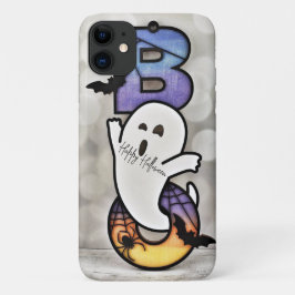 ハロウィン おばけ屋敷を飛ぶ魔女 iPhone 11 ケース