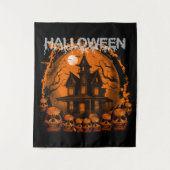 ハロウィン おばけ屋敷 ドクロ タペストリー (正面)