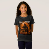 ハロウィン おばけ屋敷 ドクロ Tシャツ (正面フル)