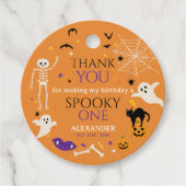 ハロウィン おばけ1歳の誕生日お礼 オレンジ フェイバータグ (正面)