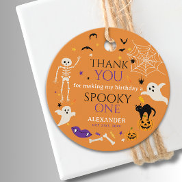 ハロウィン おばけ1歳の誕生日お礼 オレンジ フェイバータグ