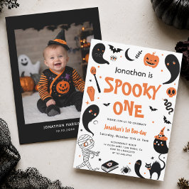 ハロウィン おばけ1歳の誕生日 男の子 招待状