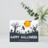 ハロウィン おばけ かぼちゃ こうもり ポストカード (スタンド正面)
