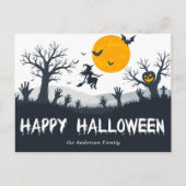 ハロウィン おばけ かぼちゃ こうもり ポストカード (正面)