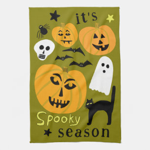 ハロウィン おばけ かぼちゃ コウモリ 秋 キッチンタオル
