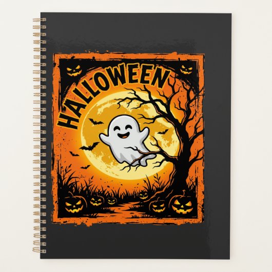 ハロウィン おばけ かぼちゃ 幽霊 怖い 木 プランナー手帳 (正面)