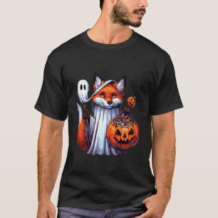 ハロウィン おばけ キツネ 怖い お菓子入れ 13 Tシャツ