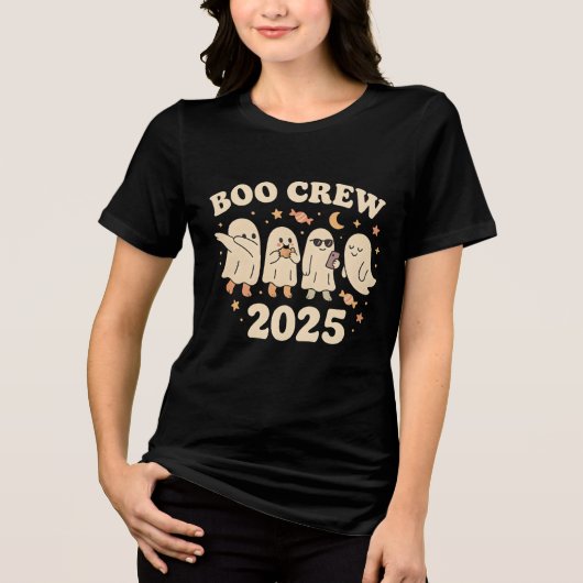 ハロウィン おばけ クルー おしゃれ かわいい トライブレンドTシャツ (正面)