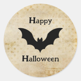 ハロウィン おばけ コウモリ ヴィンテージ ラウンドシール