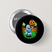 ハロウィン おばけ サッカー選手 缶バッジ (正面&裏面)