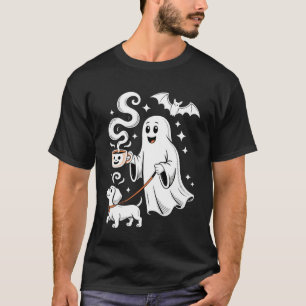 ハロウィン おばけ ダックスフンド 幽霊 気味悪い ウィーン Tシャツ