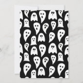 ハロウィン おばけ パーティー 黒と白 招待状 (裏面)