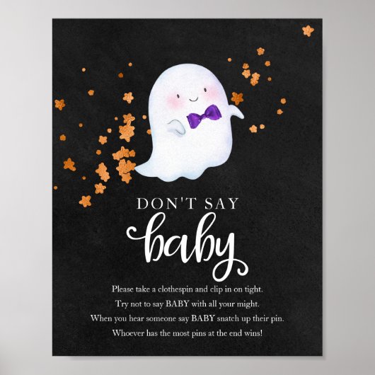 ハロウィン おばけ ベビーシャワー Don't Say Baby サイン (正面)