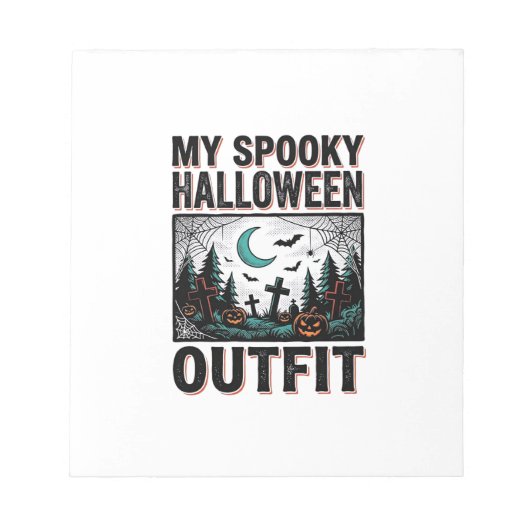 ハロウィン おばけ ヴィンテージ 墓場 Tシャツ_1 ノートパッド (正面)
