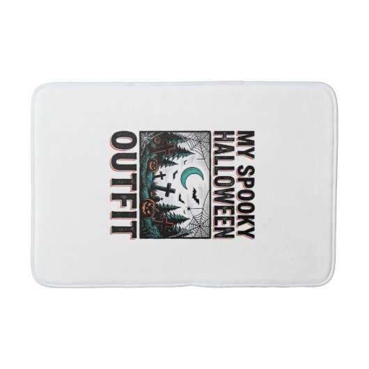 ハロウィン おばけ ヴィンテージ 墓場 Tシャツ_1 バスマット (正面)