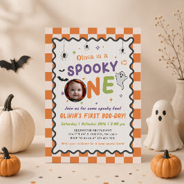 ハロウィン おばけ 一歳の誕生日フォト 招待状