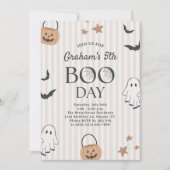 ハロウィン おばけ 子供 誕生日パーティー 招待状 (正面)
