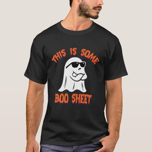ハロウィン おばけ 幽霊 面白い おもしろい Boo Sheet Tシャツ (正面)