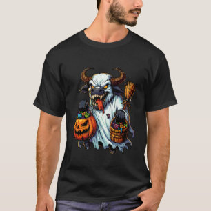 ハロウィン おばけ 牛 スケアリー お菓子入れ 2 Tシャツ