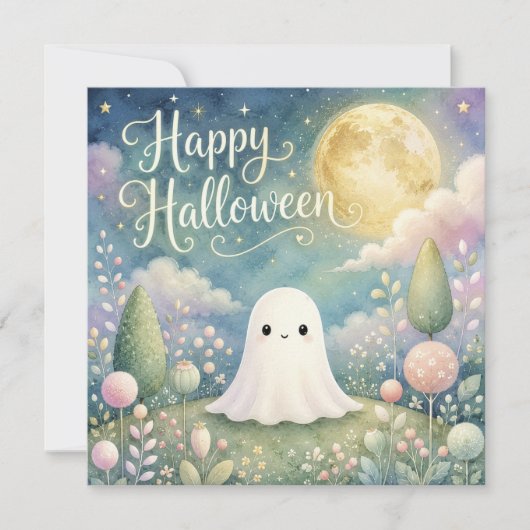 ハロウィン おばけ 牧場 カード (正面)