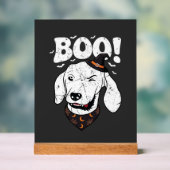 ハロウィン おばけ 犬 魔女 帽子 コウモリ アクリルサイン (ニュートラル)