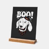 ハロウィン おばけ 犬 魔女 帽子 コウモリ アクリルサイン (傾斜)