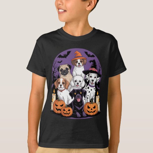 ハロウィン おばけ 犬 Tシャツ ハロウィン 長袖 (正面)