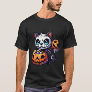 ハロウィン おばけ 猫 キャンディバッグ 2 Tシャツ