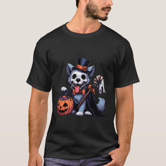 ハロウィン おばけ 猫 キャンディバッグ Tシャツ (正面)